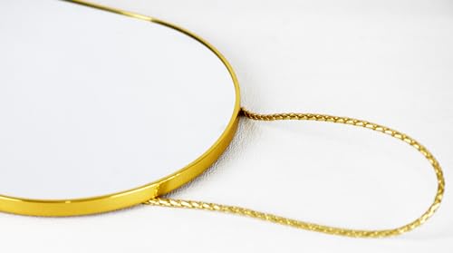 Oval Wall Mirror with Gold Frame - 16x9.2 Inch Decorative Hanging Mirror