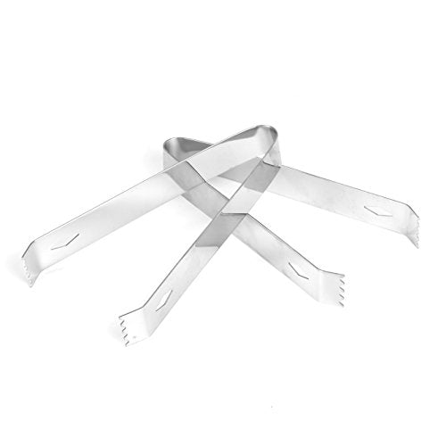 USATDD 2 Pack Small Stainless Steel Ice Tongs 5.9 Inch for Cocktails & Appetizers