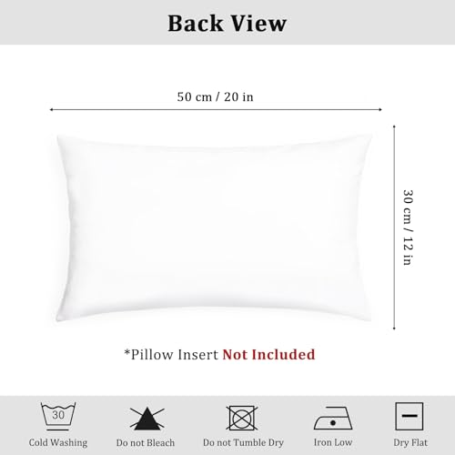 Bonhause Hello Winter Lumbar Pillow Covers 12 x 20 in Set of 2 – Reindeer Snowy Pines Holiday Decor