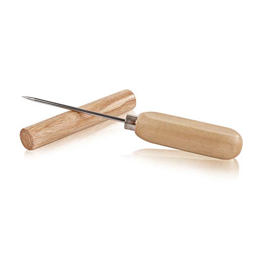 True Spike Stainless Steel Ice Pick with Cover & Wood Handle - 8.5" Bar & Cocktail Tool