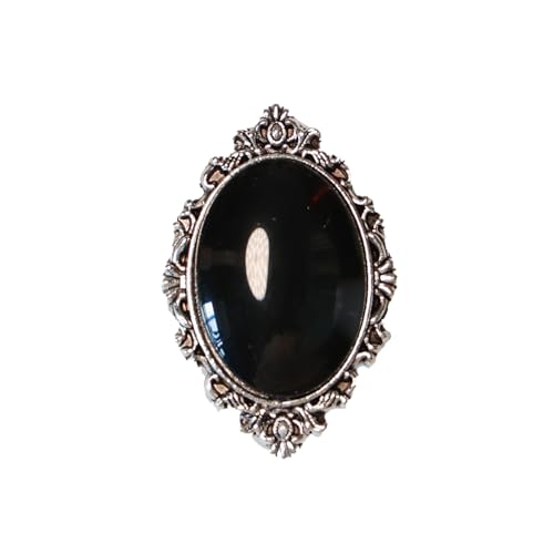 Obsidian Scrying Ring Antique Gothic Divination Tool for Meditation