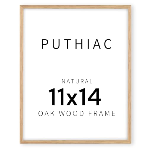 11x14 Solid Oak Wood Picture Frame with Mat for 8x10 Photo, Wall Hanging