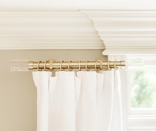 Brushed Gold Curtain Rings with Nylon Inserts - 1.5 Inch, 18-Pack