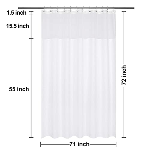 Waffle Weave Shower Curtain with Snap-in Liner and Hooks - 71x72 White