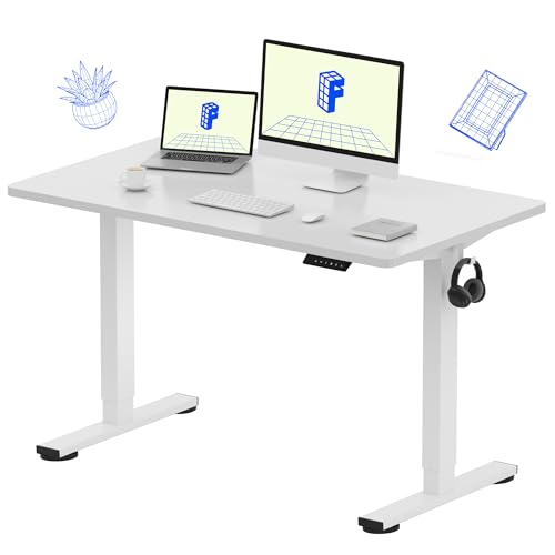 48-Inch Electric Standing Desk with 4 Memory Presets, White