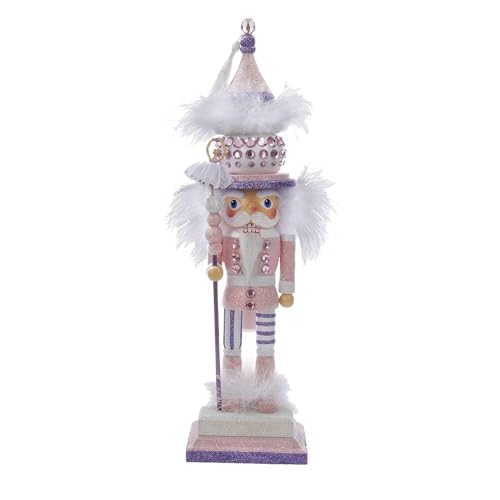 15-Inch Pink Ballet Nutcracker Figure with Gems & Feathers