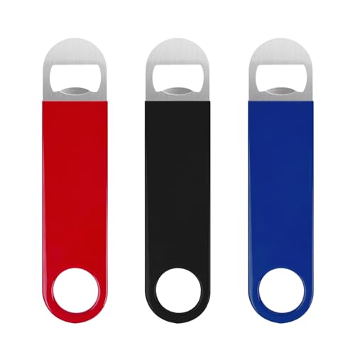 KTOJOY 3-Pack 7-Inch Stainless Steel Bottle Openers with Color Options - Bar & Kitchen Tool