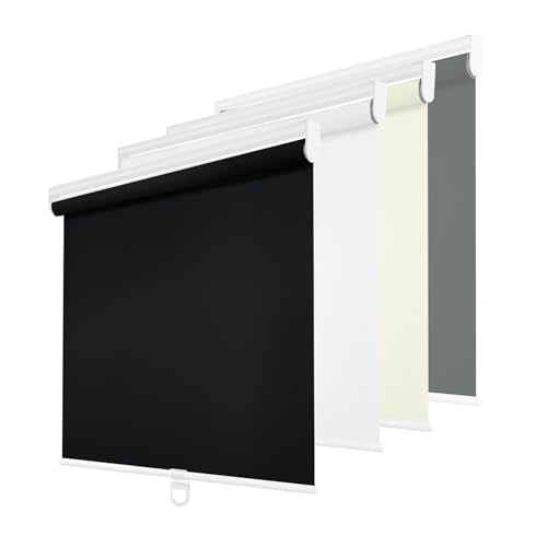Cordless Blackout Roller Shades 100% Room Darkening, 48" x 72"