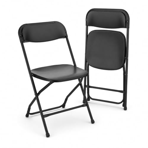 Heavy Duty Folding Chairs - 2 Pack Portable Steel Event Seating, 300 Lbs Cap