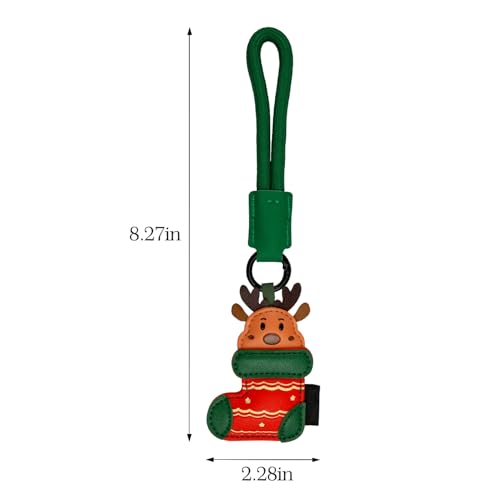 JASKFG Christmas Stocking with Reindeer Holiday Decor - Red & Green