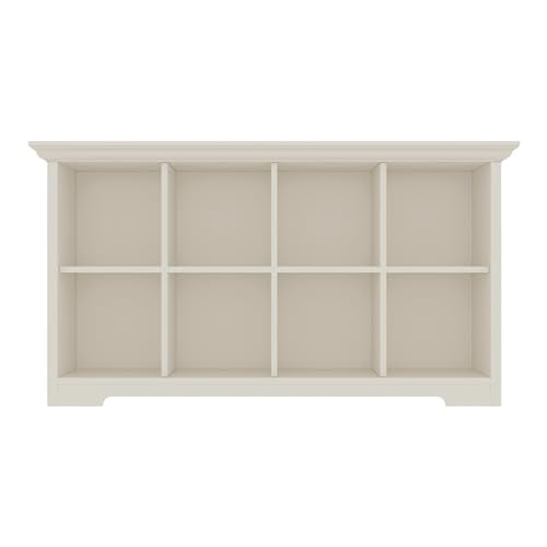 8-Cube Open Bookcase, 2-Tier Low Storage Cabinet with Curved Base