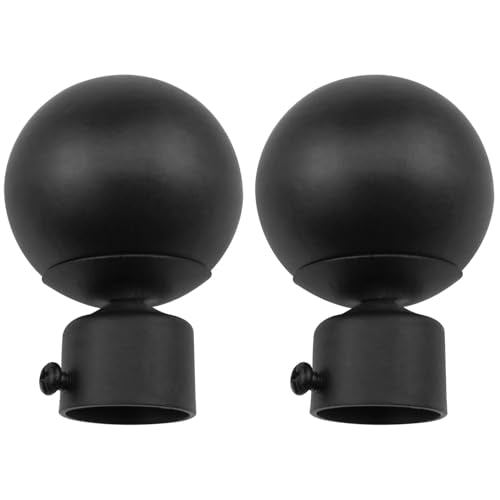 2PCS Metal Curtain Rod End Plugs - 1.1 Inch Spherical Finials for 28mm Rods