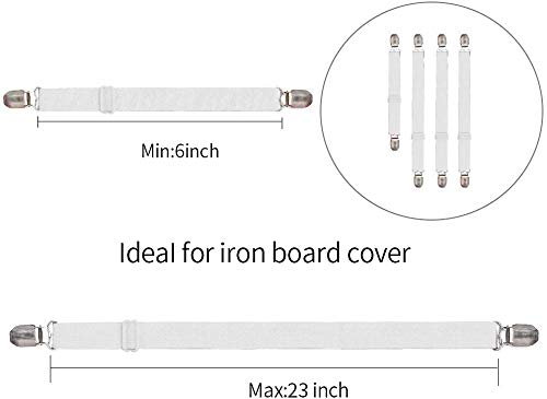 Adjustable Ironing Board Cover Clips - Elastic Fasteners (Set of 4)