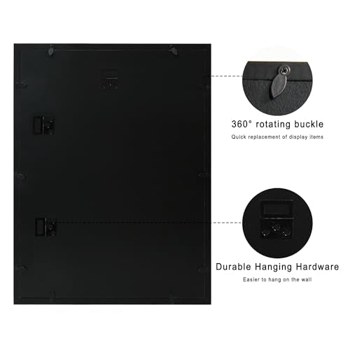 12x16 Shadow Box Frame with Linen Back and Tempered Glass, Black Wood