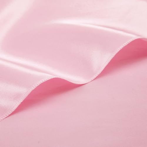 50-Pack Light Pink Satin Napkins 17x17 Inch - Washable Soft Table Linens
