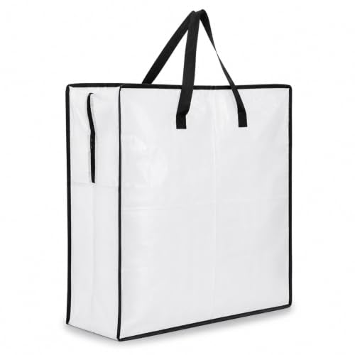 Large Clear Storage Bag with Zipper and Handles – 24.8 x 24.8 x 8.3 in
