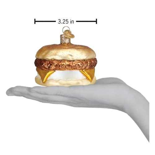 Breakfast Sandwich Glass Blown Christmas Tree Ornament