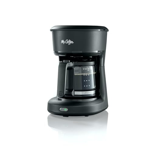 Compact 5-Cup Mini Brew Drip Coffee Maker with Glass Carafe, Black