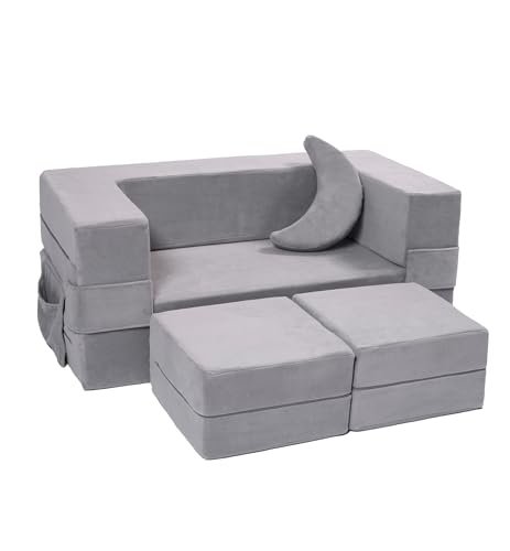 Modular Kids Sofa and Play Couch, Convertible Foam Armchair for Toddlers