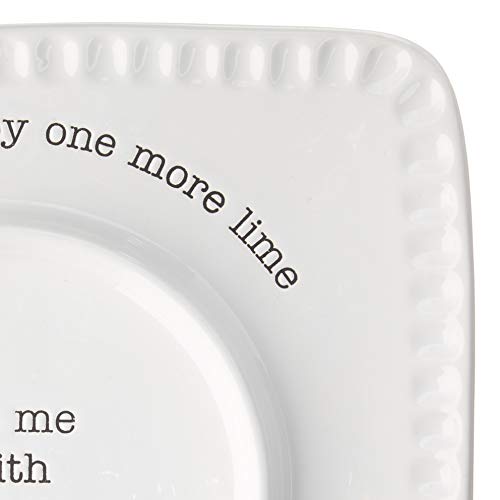 Mud Pie Margarita Salt Rimmer Set with Ceramic Lime Tray, White - Cocktail Barware