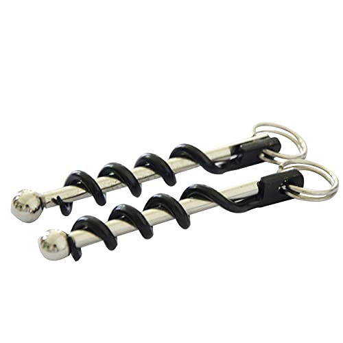 Set of 2 TSA-Approved Travel Waiters Corkscrew Wine Openers - Portable Red Wine Bottle Openers with Keychain, Stainless Steel, Compact & Lightweight
