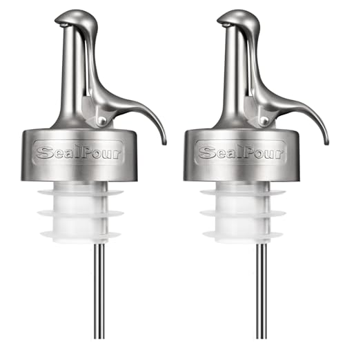 SealPour Small Oil Pour Spout with Automatic Seal - Leak-Proof Olive Oil Dispenser, Fits Most Bottles