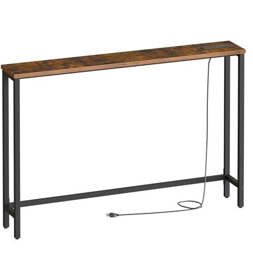 47-Inch Narrow Console Table with Power Outlet and USB Charging Station