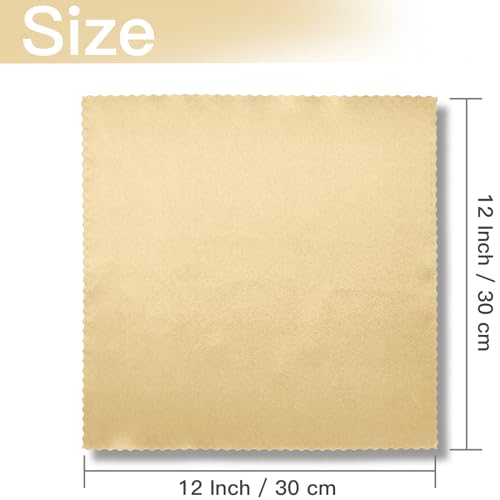 12 Pack Gold Satin Napkins 12x12 Inch, Scalloped Edge Cloth Dinner Napkins