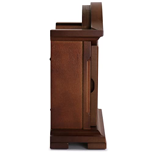Redwood Mantel Clock with Hourly Chimes and Volume Control