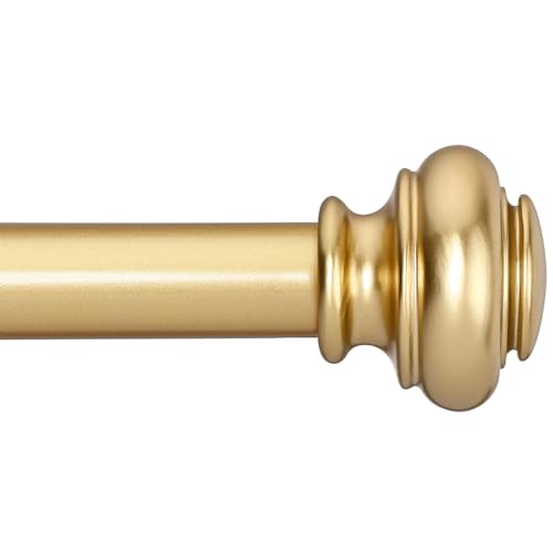 Heavy Duty Gold Curtain Rod (28-48 Inches) - 1 Inch Adjustable Drapery Rod