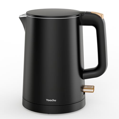 0.8L Small Electric Kettle, Double Wall Stainless Steel Mini Tea Boiler