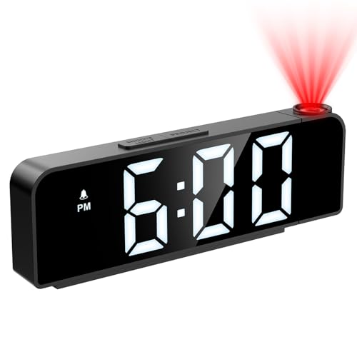 Projection Alarm Clock with 7.9-Inch LED Display and Adjustable Brightness
