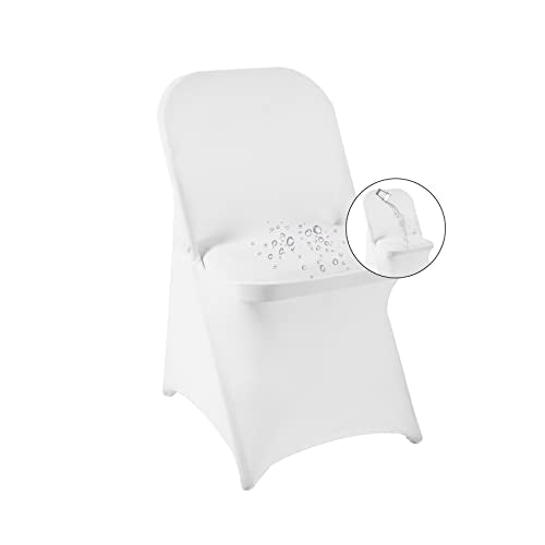 12 Pack White Spandex Waterproof Folding Chair Covers