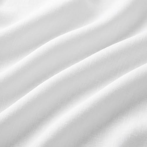 Solino Home 100% Linen White Rectangular Tablecloth 60 x 84 Inches