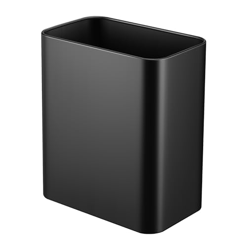 Small Stainless Steel Bathroom Trash Can, 2.1 Gallon Open-Top Wastebasket