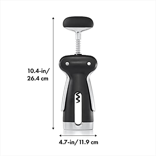OXO Steel Winged Corkscrew with Removable Foil Cutter - Easy Bottle Opener