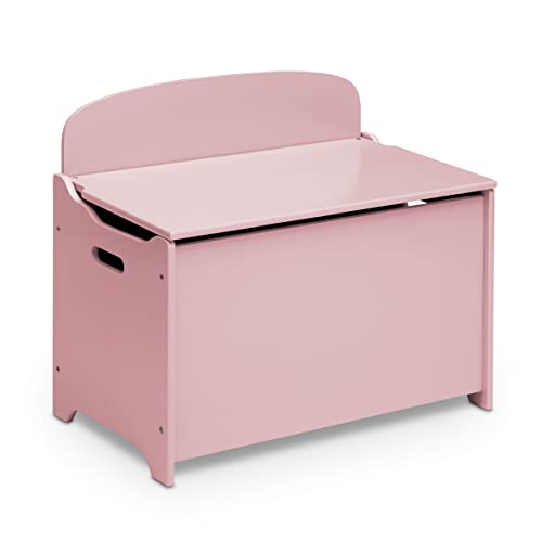 Deluxe Wooden Toy Chest with Slow-Closing Safety Lid, Dusty Rose