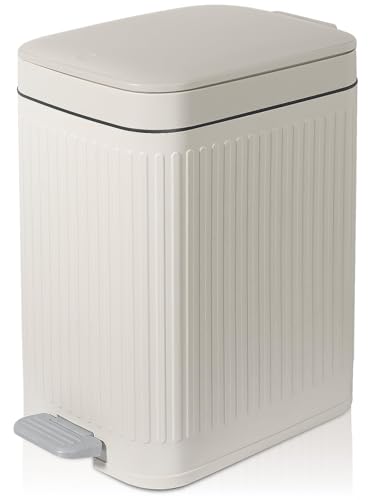 Slim Bathroom Trash Can with Lid - 1.9 Gallon Soft Close Step Garbage Can