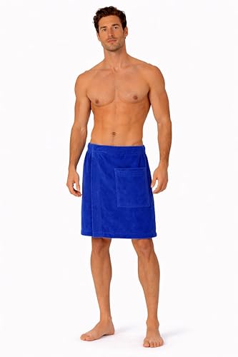 Adjustable Men's Body Wrap Towel - 100% Turkish Cotton Terry Velour