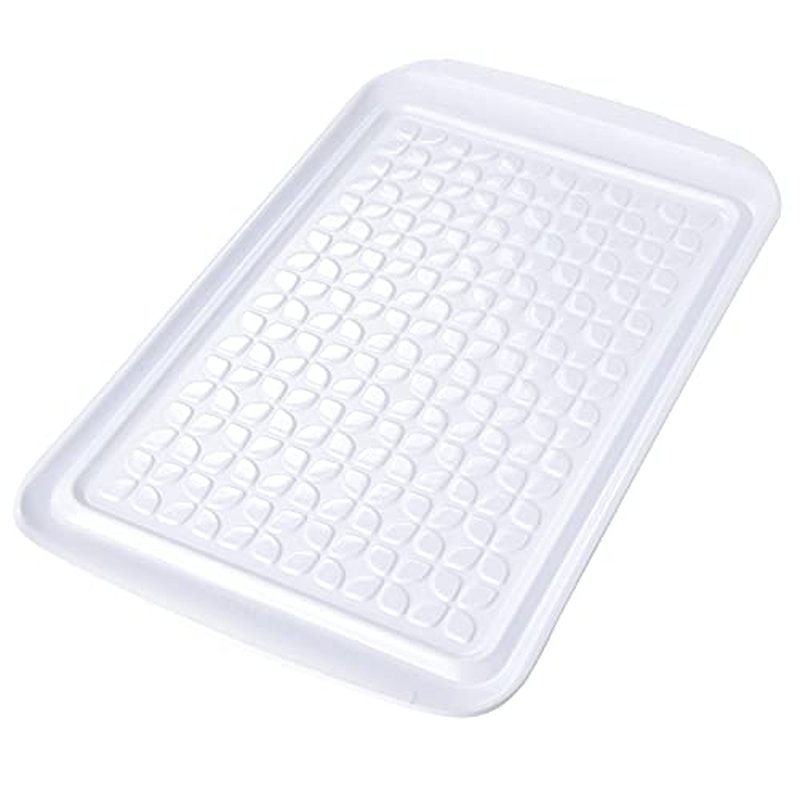 Tovolo Grilling Platters for Outdoor Grill BBQ Prep and Serve Trays Set of 2 Black White, Dishwasher Safe BPA Free Nesting Non Slip Serving Trays for Burgers Steaks Meat Veggies Toppings 17 x 10 x 2