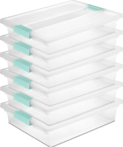 Clear Plastic Storage Containers with Latching Lids, Large 6-Pack