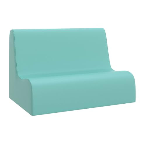 Small Foam Toddler Sofa - Water-Resistant Modular Kids Couch, Aqua