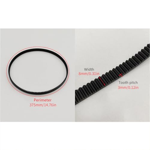 Replacement Stand Mixer Drive Belt, 125 Tooth 375mm Rubber Transmission Belt