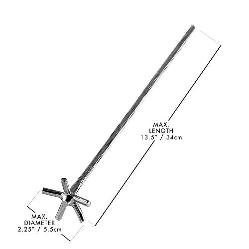 Piña Barware 13.5-Inch Stainless Steel Wooden Finish Swizzle Stick - Cocktail Stirrer