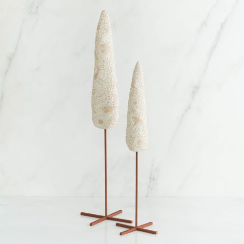 Willow Tree Cypress Trees Set of 2 Hand-Painted Nativity Decor with Gold Leaf