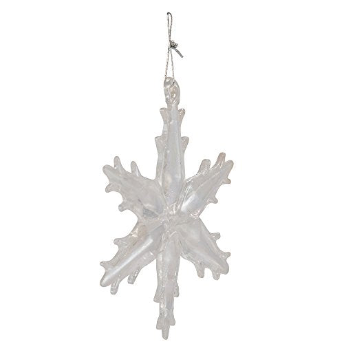 Kurt Adler 2in Glass Iridescent Snowflake Ornaments - 12-Piece Christmas Set