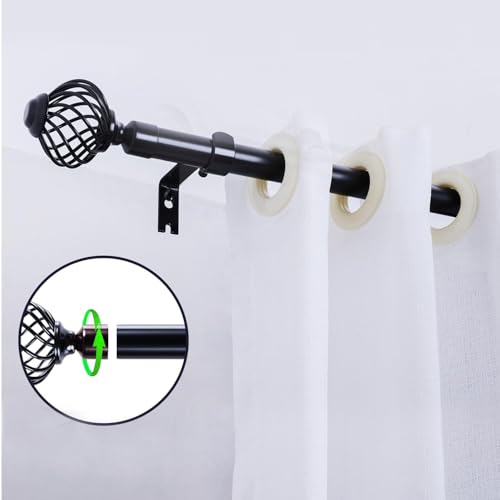 2pcs Black Metal Curtain Rod End Plugs for 28mm Rods