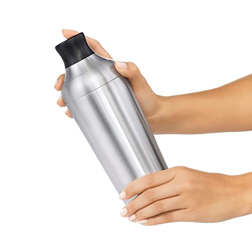OXO Steel Cocktail Shaker with Strainer - 24 oz, Leak-Proof, Includes Jigger, Barware