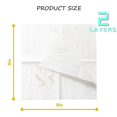 Geloar Gold 50 Rehearsal Dinner Cocktail Napkins - Bulk 2-Ply Paper Party Supplies