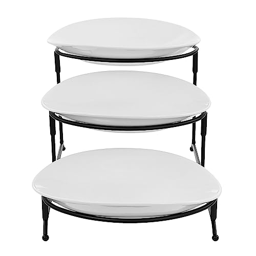 Elama Porcelain 3 Tier Oval Plate Serveware (ELM-001)